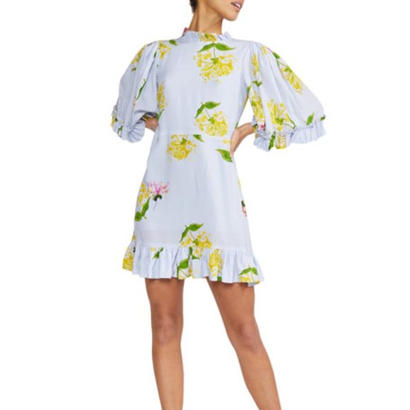 Cynthia Rowley Tayla Floral Mini Ruffle Dress 4 - Picture 16 of 16
